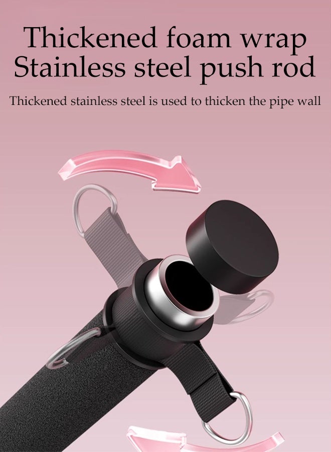 DUNISO مجموعة 10 قطع من أحزمة المقاومة للياقة البدنية، مجموعة قضيب بيلاتس المتينة مع أحزمة مقاومة بوزن 80 رطل للمبتدئين، مجموعة تمارين تمديد الحبال، للاستخدام في المنزل، الصالة الرياضية، السفر، المكتب - Image 5