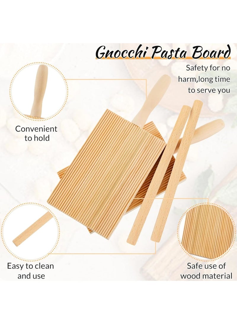 SYOSI Gnocchi Board Wood, Beechwood Pasta Board, Wooden Roller Paddle for Gnocchi Making, 8.46 Inch Pasta Tools Set with Rollers, Homemade Italian Cooking Accessories, Kitchen Gift Ideas, Natural - Image 2