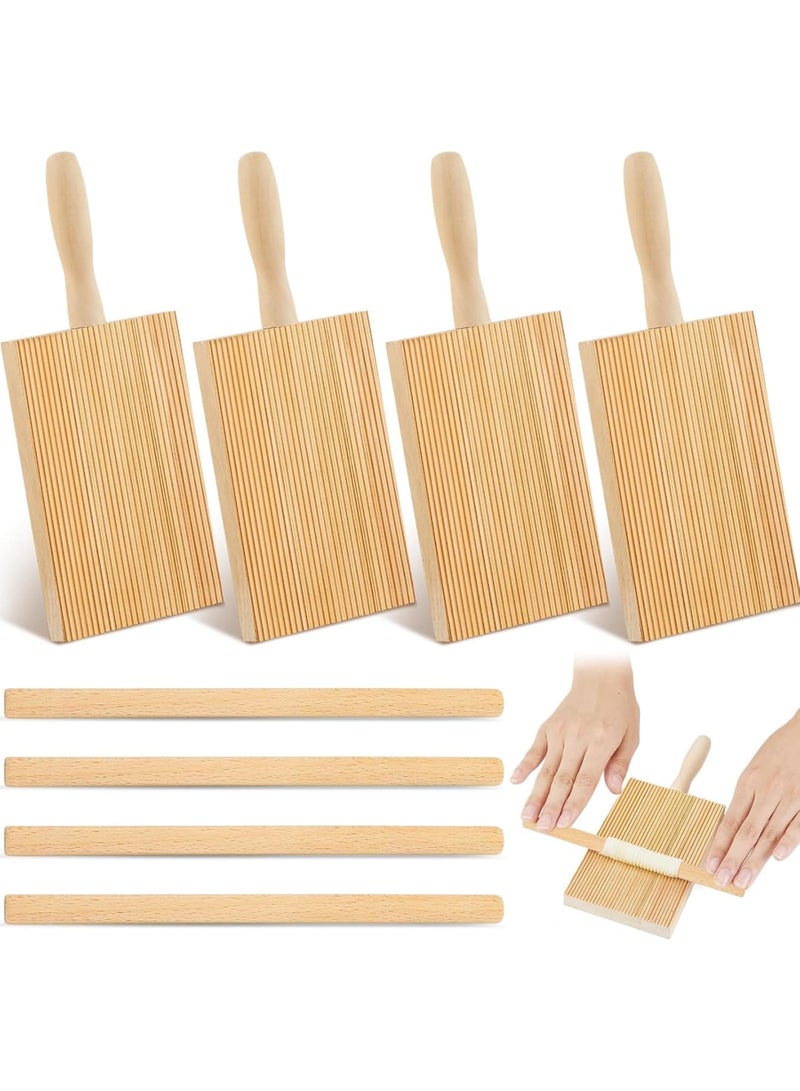 SYOSI Gnocchi Board Wood, Beechwood Pasta Board, Wooden Roller Paddle for Gnocchi Making, 8.46 Inch Pasta Tools Set with Rollers, Homemade Italian Cooking Accessories, Kitchen Gift Ideas, Natural - Image 1