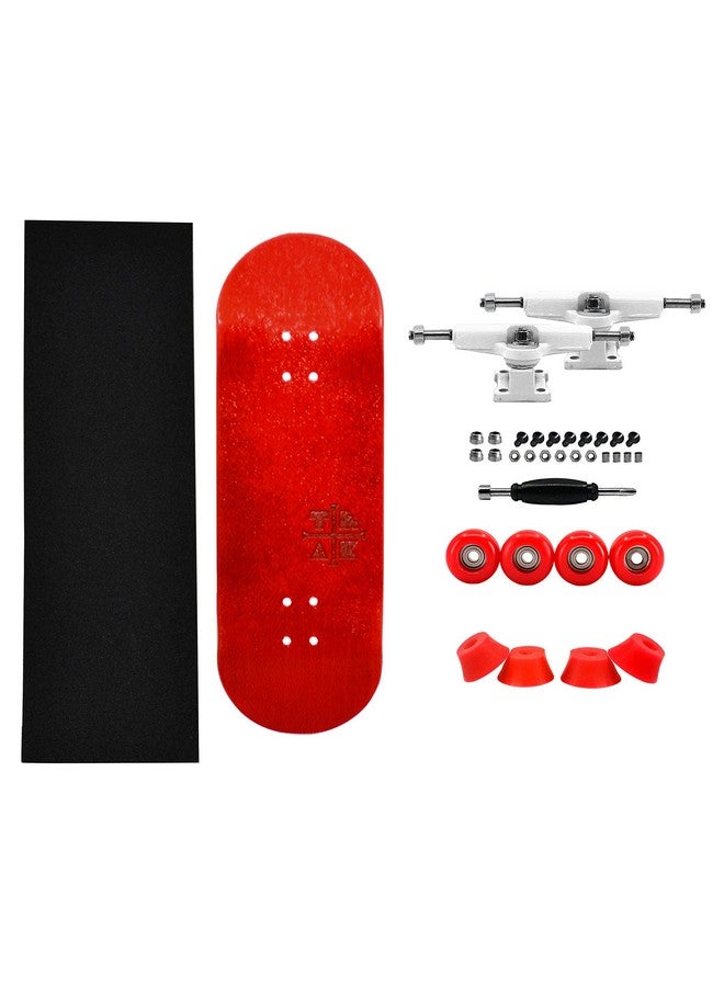 Teak Tuning Prolific Complete Fingerboard With Upgraded Components Pro Board Shape And Size Bearing Wheels Bushings And Trucks 32Mm X 97Mm Handmade Wooden Board Candy Cane Edition - Image 3