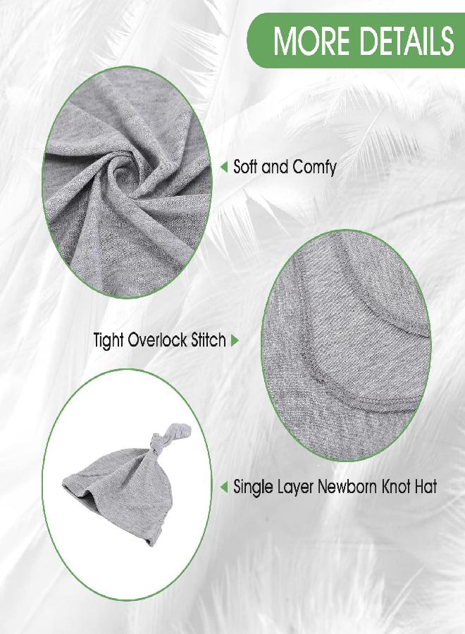 iEvolve Cotton Knitted Baby Swaddle Blanket with Hat Headband Set Newborn Swaddle Wrap Receiving Blankets for Baby Girl Boy 35" x 35"(Ginger) - Image 2