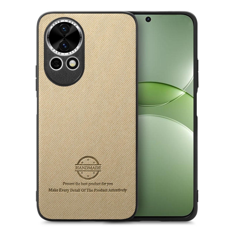 HuHa Protective Cover For Huawei nova 13 Twill Fabric Leather Skin Back Phone Case(Khaki) - Image 1