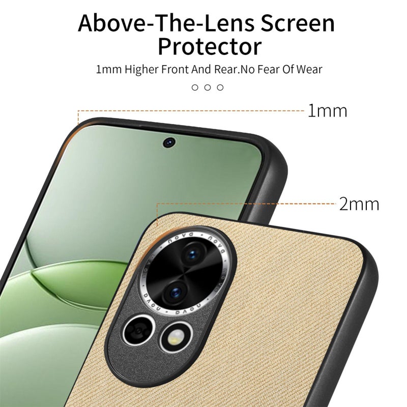 HuHa Protective Cover For Huawei nova 13 Twill Fabric Leather Skin Back Phone Case(Khaki) - Image 3