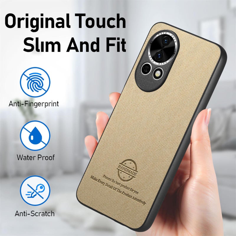HuHa Protective Cover For Huawei nova 13 Twill Fabric Leather Skin Back Phone Case(Khaki) - Image 5