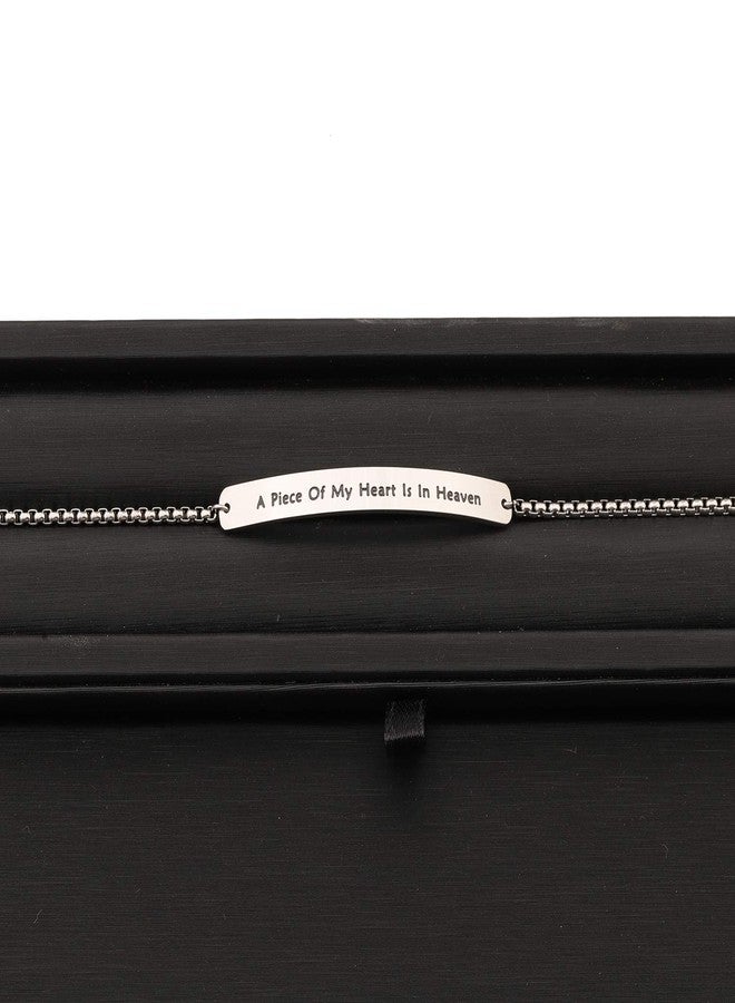 MYOSPARK A Piece of My Heart Is In Heaven Memorial Bracelet Hand stamped Bracelet Loss Memorial Gift (Sliver bracelet) - Image 4