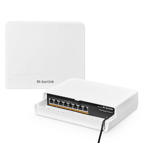 MokerLink 8 Port Outdoor Gigabit PoE Switch, 8 PoE+ Ports 1000Mbps, 802.3af/at 120W, Weatherproof Fanless Unmanaged Plug and Play - Image 1
