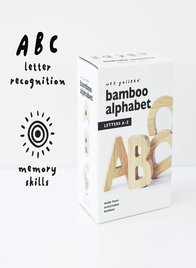 Wee Gallery Bamboo Alphabet, Natural Wood Blocks, Sensory Learning Toy, Wooden Alphabet Toys, 26 Large Letters for Toddler, Preschool Age Kids, Boy or Girl, Learn to Read, Trace, and Sort Pieces - Image 2