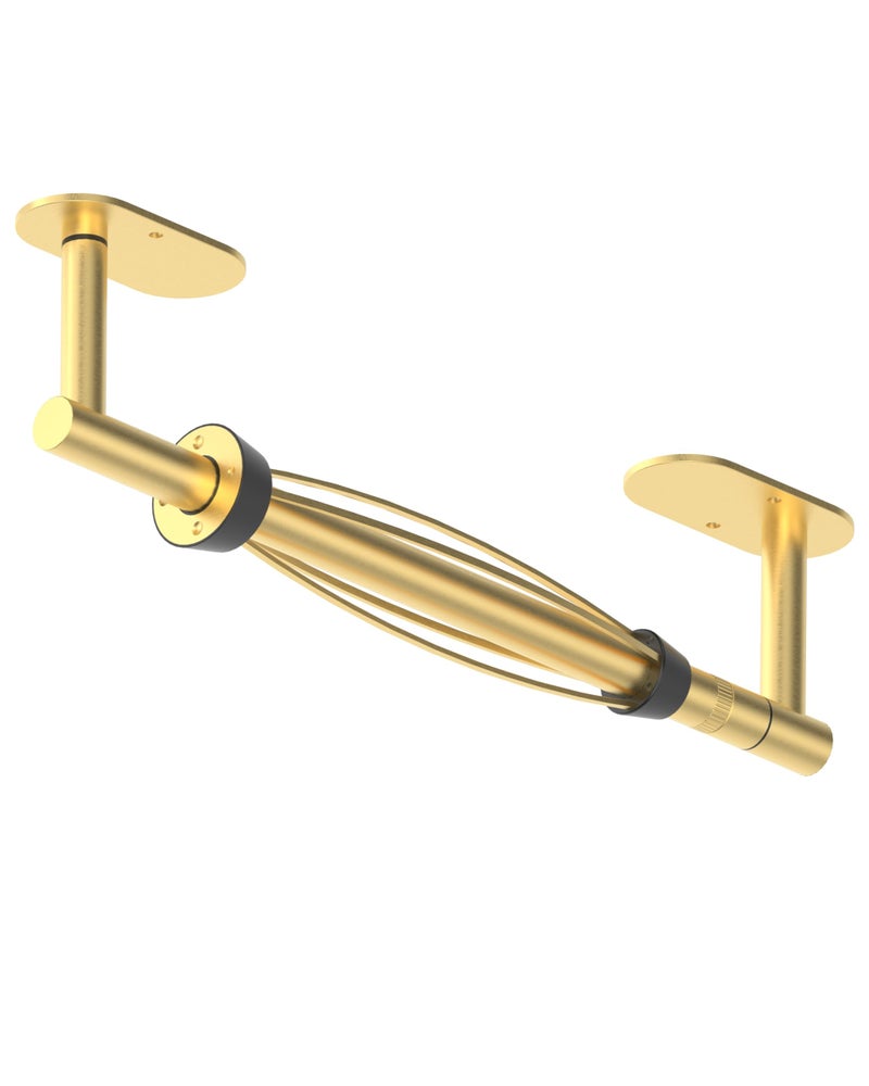 BATHDANCE Paper Towel Holder Under Cabinet, Single Hand Operable Roll Holder with Damping Effect,No Drilling or Wall Mounted SUS304 Stainless Steel for Kitchen Bathroom (Brushed Gold) - Image 1