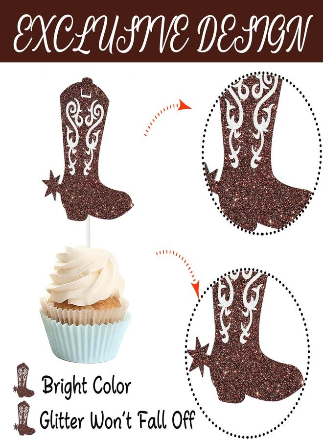 اوموني زينة كب كيك على شكل أحذية أو فيونكات، 24 قطعة، زينة كب كيك لامعة للأولاد أو البنات، فيونكات أحذية، زينة كعك لحفلات الكشف عن جنس المولود بطابع غربي، حفلات استقبال المولود، مستلزمات حفلات أعياد الميلاد للأولاد ورعاة البقر - Image 5