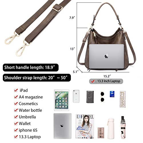 lapsting Hobo Handbags for Women Purse Ladies Boho Shoulder Bag Crossbody Vegan Leather 3PCS 14inch-18inch - Image 3