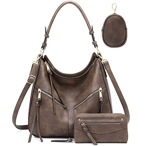 lapsting Hobo Handbags for Women Purse Ladies Boho Shoulder Bag Crossbody Vegan Leather 3PCS 14inch-18inch - Image 1