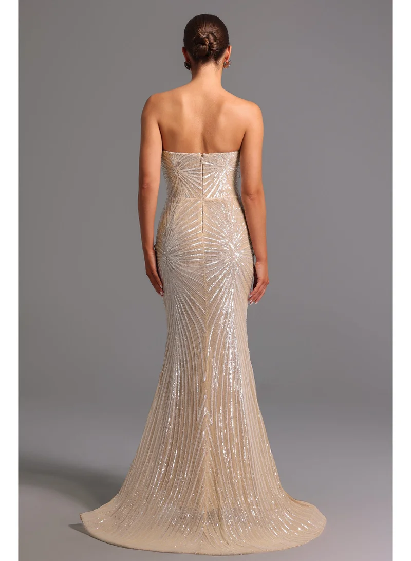 Bella Barnett  Kori Strapless Diamond Sequins Maxi Dress for Women | Best Price UAE