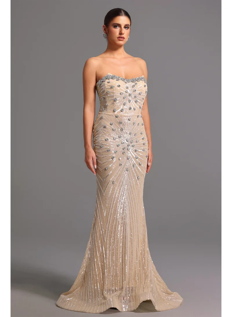 Bella Barnett  Kori Strapless Diamond Sequins Maxi Dress for Women | Best Price UAE