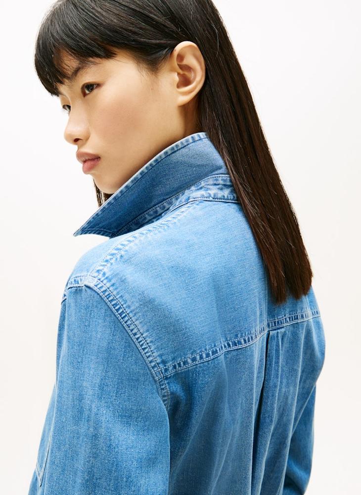 TOMMY JEANS Logo Regular Fit Denim Shirt - Image 3