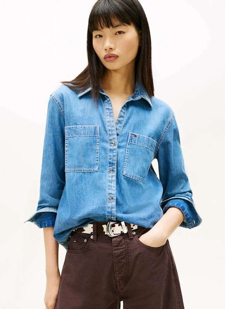 Logo Regular Fit Denim Shirt