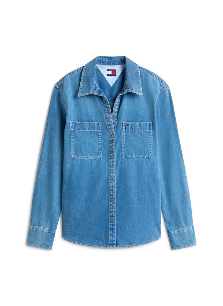 TOMMY JEANS Logo Regular Fit Denim Shirt - Image 5