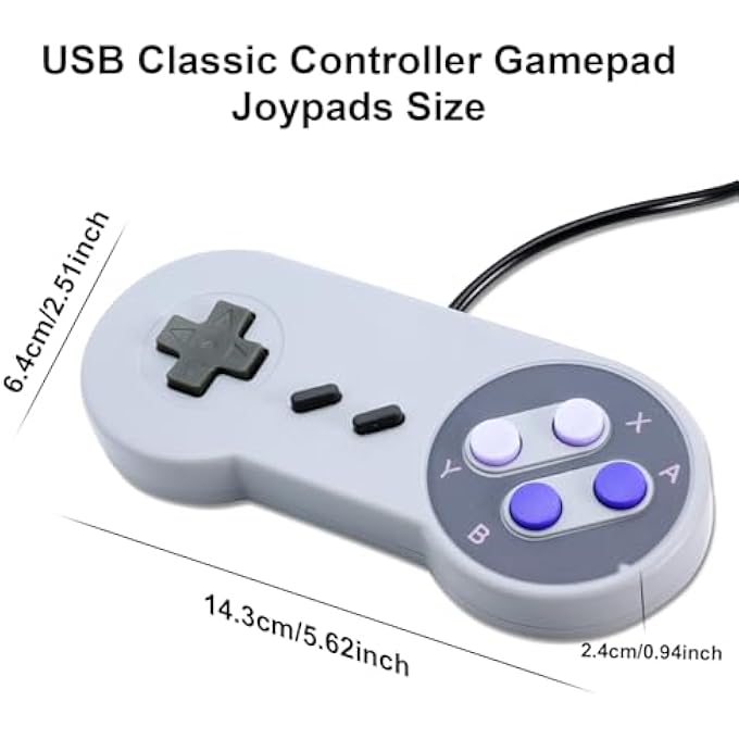 rayihni 2 PCS USB CLASSIC CONTROLLER GAMEPAD JOYPADS, KLASSISCHER USB GAMEPAD-JOYSTICK FÃ¼R SN-ES EMPFÃ¤NGER, KOMPATIBEL MIT WINDOWS PC/MAC OS/RASP PI/SN-ES KONSOLE - Image 2
