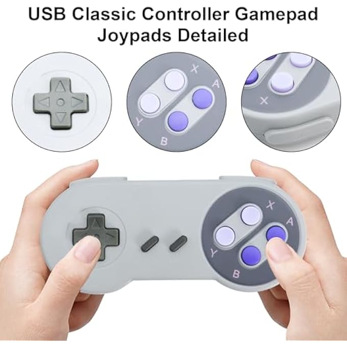 rayihni 2 PCS USB CLASSIC CONTROLLER GAMEPAD JOYPADS, KLASSISCHER USB GAMEPAD-JOYSTICK FÃ¼R SN-ES EMPFÃ¤NGER, KOMPATIBEL MIT WINDOWS PC/MAC OS/RASP PI/SN-ES KONSOLE - Image 3