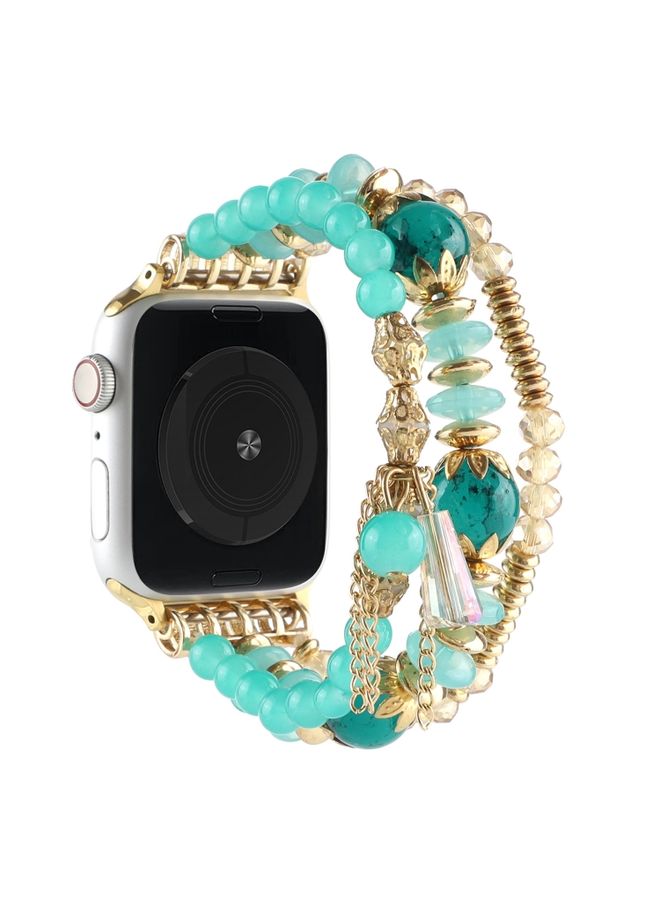 Replacement Strap Pearl Strap Watch Band For Apple Watch Series 9&8&7 41mm / SE 3&SE 2&6&SE&5&4 40mm / 3&2&1 38mm Green