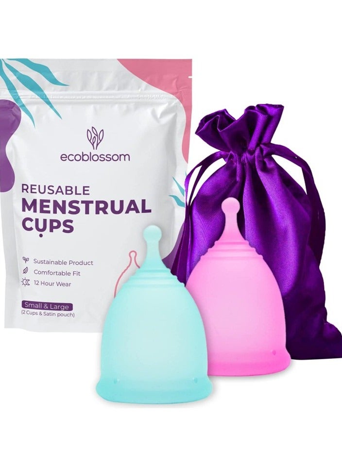 ecoblossom Pack of 2 Reusable Menstrual Cup  ( 1 Small-1 Large) - Image 1