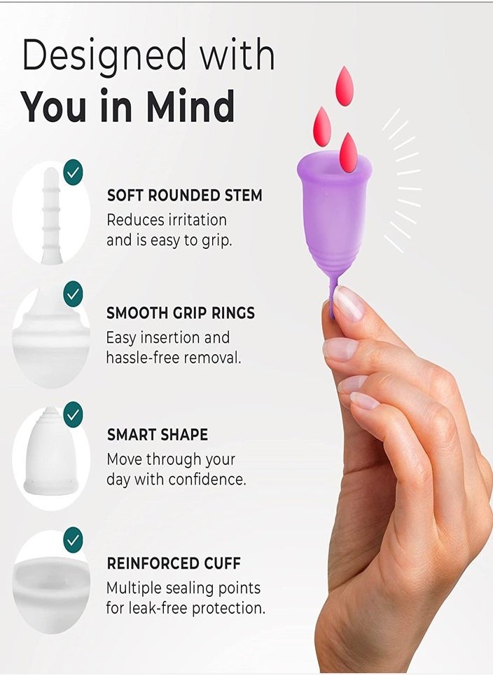 ecoblossom - Pack of 2 Reusable Menstrual Cup  ( 1 Small-1 Large) - Image 1