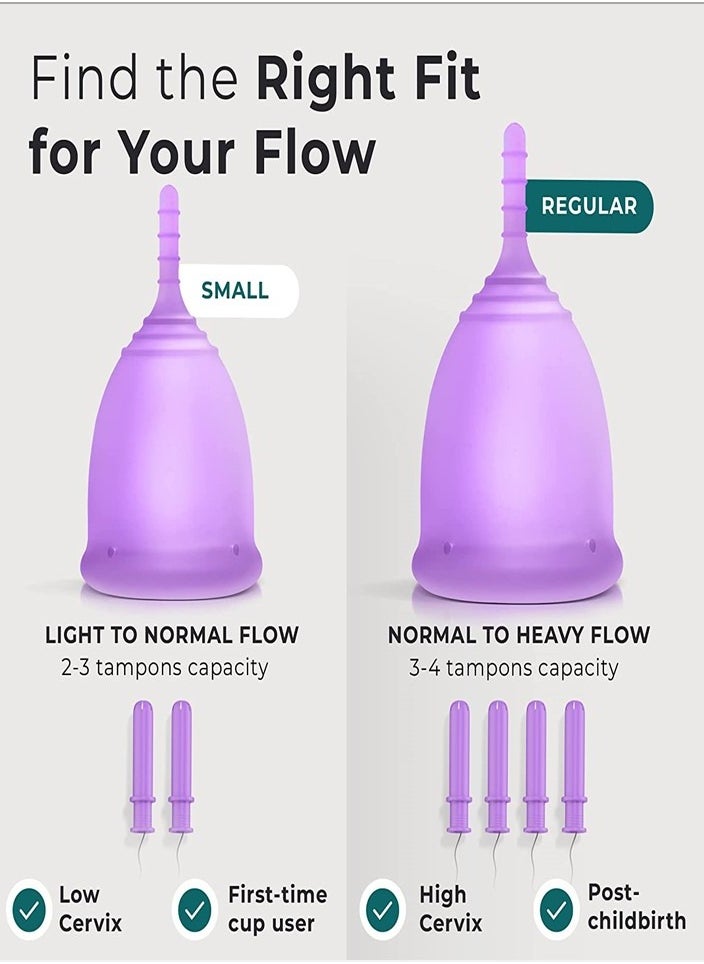 ecoblossom - Pack of 2 Reusable Menstrual Cup  ( 1 Small-1 Large) - Image 1