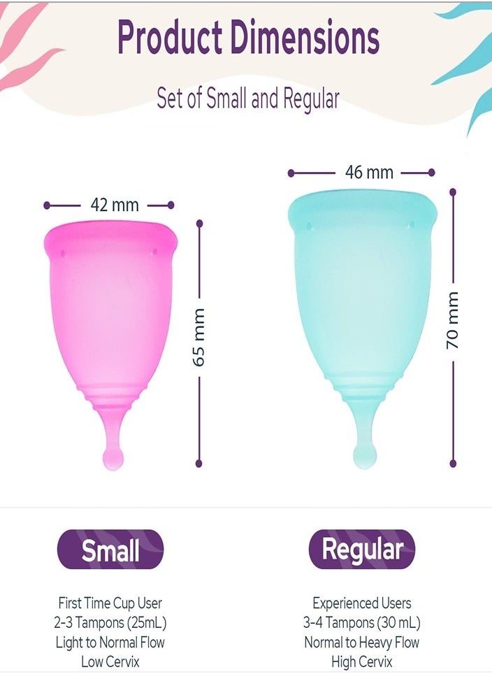 ecoblossom - Pack of 2 Reusable Menstrual Cup  ( 1 Small-1 Large) - Image 1