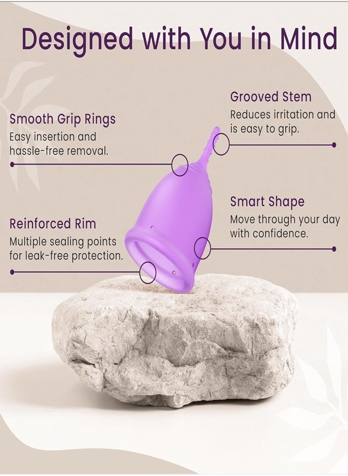 ecoblossom - Pack of 2 Reusable Menstrual Cup  ( 1 Small-1 Large) - Image 1
