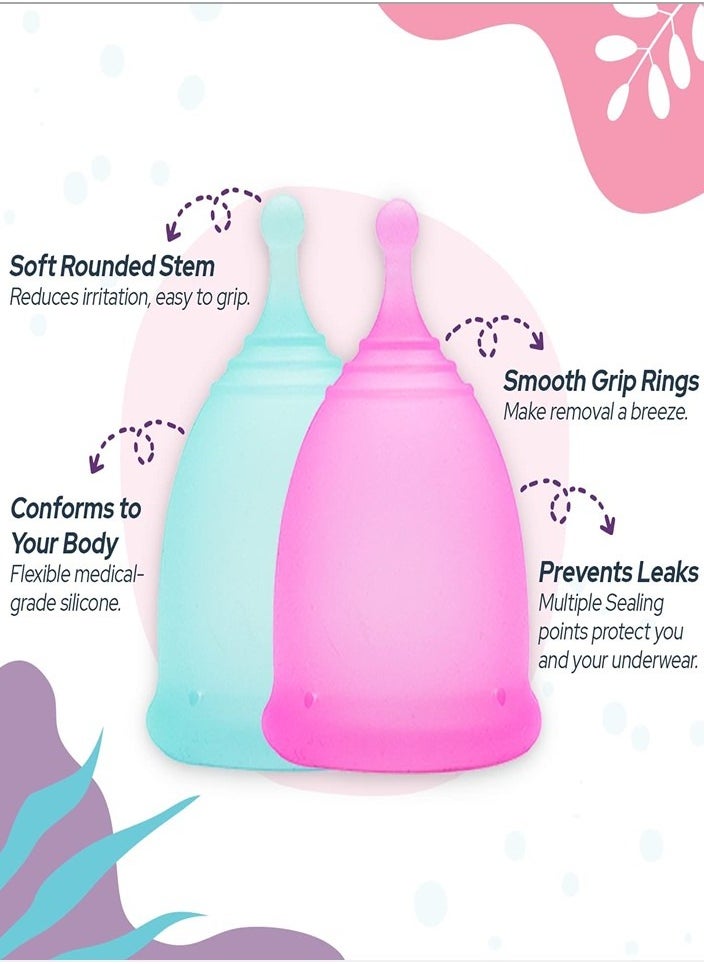 ecoblossom - Pack of 2 Reusable Menstrual Cup  ( 1 Small-1 Large) - Image 1