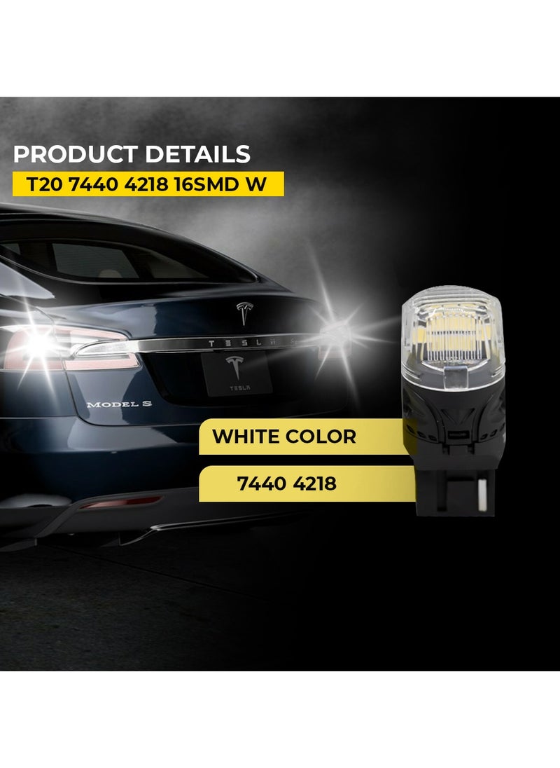 Toby's Toby's Super Bright Power T20 7440 16SMD LED Bulbs with 4218 Chip replacement for Back Up Reverse Brake Lights (White)  - Image 5