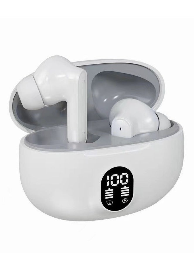 ZEPONOVA Wireless Bluetooth Earbuds, Headphone & Earphones with Active Noise Cancelling,Deep Bass,LED Power Display, Stereo Sound, White  - Image 1