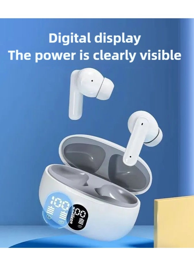 ZEPONOVA Wireless Bluetooth Earbuds, Headphone & Earphones with Active Noise Cancelling,Deep Bass,LED Power Display, Stereo Sound, White  - Image 2
