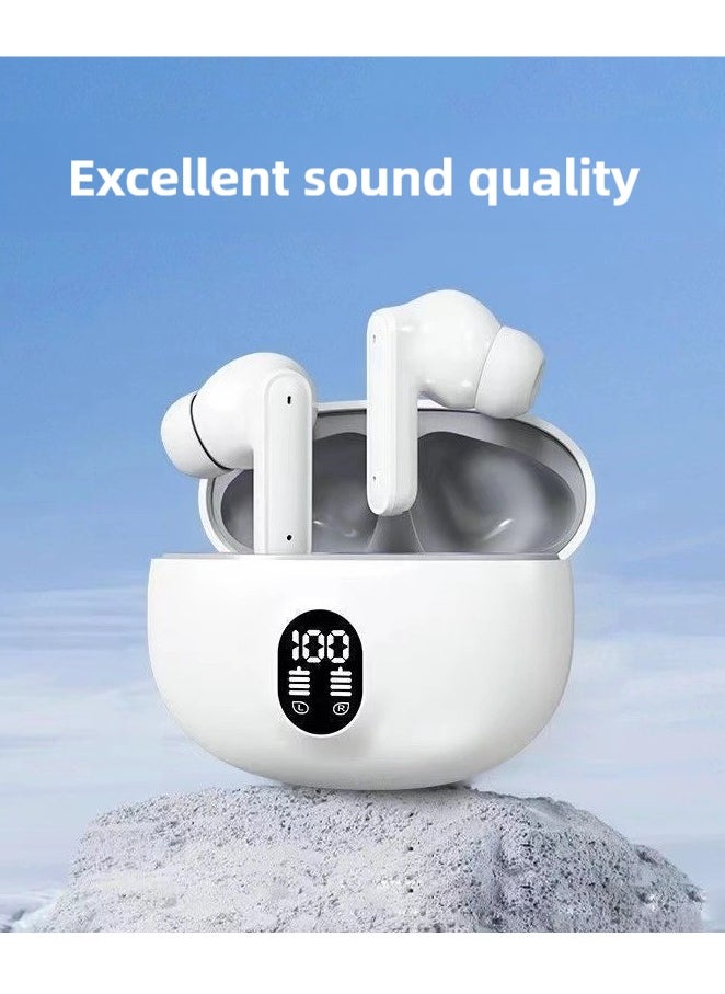 ZEPONOVA Wireless Bluetooth Earbuds, Headphone & Earphones with Active Noise Cancelling,Deep Bass,LED Power Display, Stereo Sound, White  - Image 4