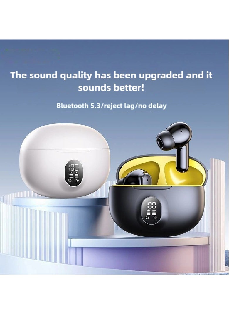 Wireless Bluetooth Earbuds, Headphone & Earphones with Active Noise Cancelling,Deep Bass,LED Power Display, Stereo Sound, White