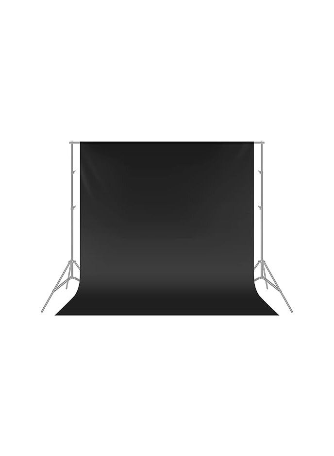NEEWER 6x9 feet/1.8x2.8m Photo Studio 100% Pure Polyester Collapsible Backdrop Background for Photography, Video and Television (Backdrop Only) - Black - Image 1