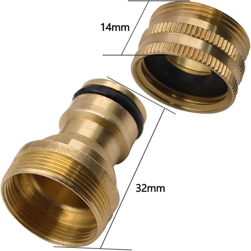 مجموعة موصلات سريعة لأنابيب المياه النحاسية 3 قطع مقاس 1/2 3/4 بوصة خيط محول صنبور الحديقة داخلي 1 بوصة - Image 4