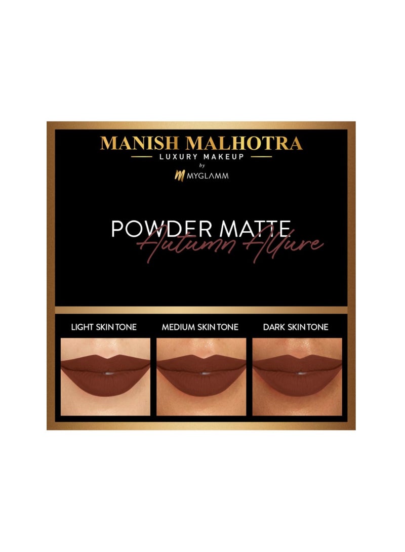 MyGlamm Powder Matte Lipstick. Shade is long wearing and prevents sun damage Autumn Allure - Image 2