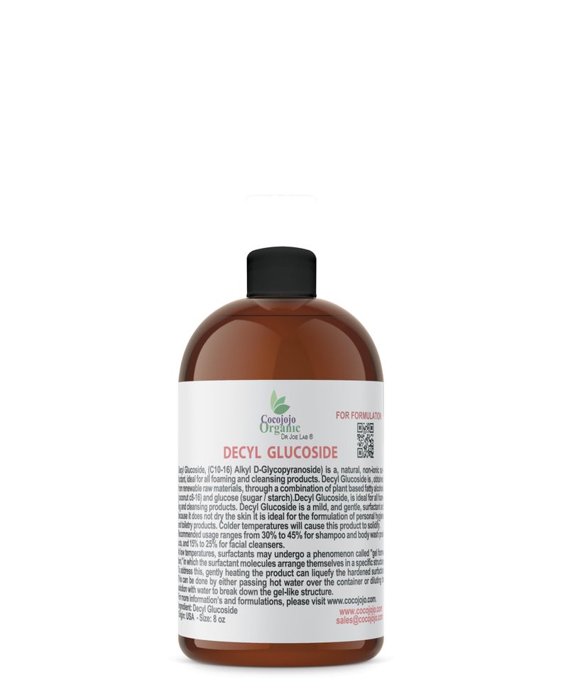 Dr Joe Lab Decyl Glucoside Natural Surfactant - Surfactants for Soap Making, Lauryl Glucoside, DIY Shower Gel, Skin Care, Body and Face Wash, Plant Derived, Natural - 8 Oz - Image 1