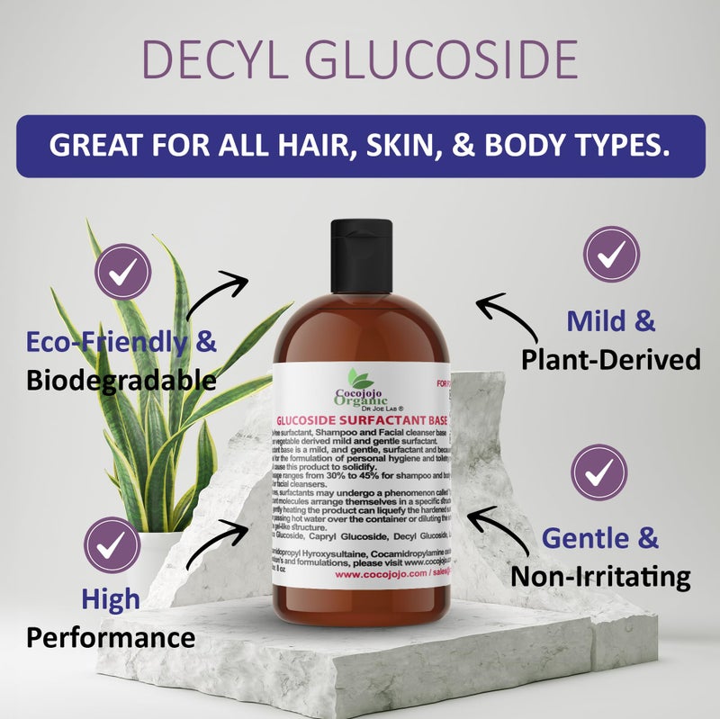 Dr Joe Lab Decyl Glucoside Natural Surfactant - Surfactants for Soap Making, Lauryl Glucoside, DIY Shower Gel, Skin Care, Body and Face Wash, Plant Derived, Natural - 8 Oz - Image 2