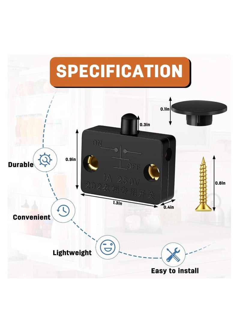 Y&D - Door Button for Closet Light 12pcs Cabinet Lamp Automatic Touch Switch Wardrobe Applicable - Image 1