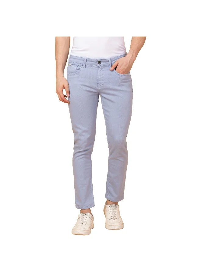 Being Human Mens Blue Cropped Fit Denims