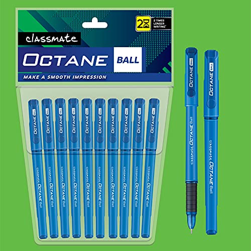 Classmate Octane- Blue Ball Pens (Pack of 10) | Smooth & Fast Writing Ball Pens | Comfortable to hold & write|School & Office Stationery|Work from home essentials - Image 4