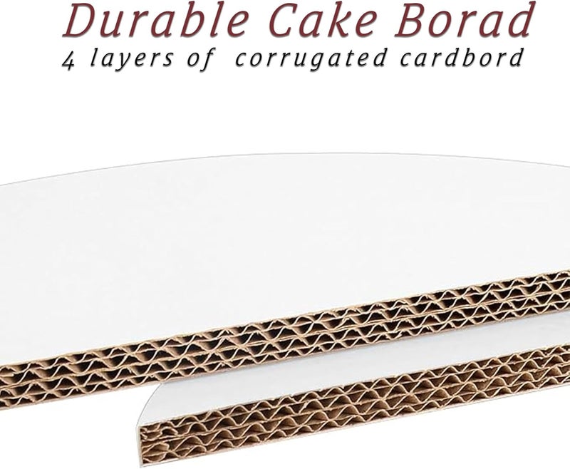 Oungg 14 Pack 12 Inch Cake Drum, Cake Boards 12 Inch Round, 1/2" Thick Cardboard Cake drums with Food Grade, White and Modern Style for Bases Para Pasteles. - Image 3