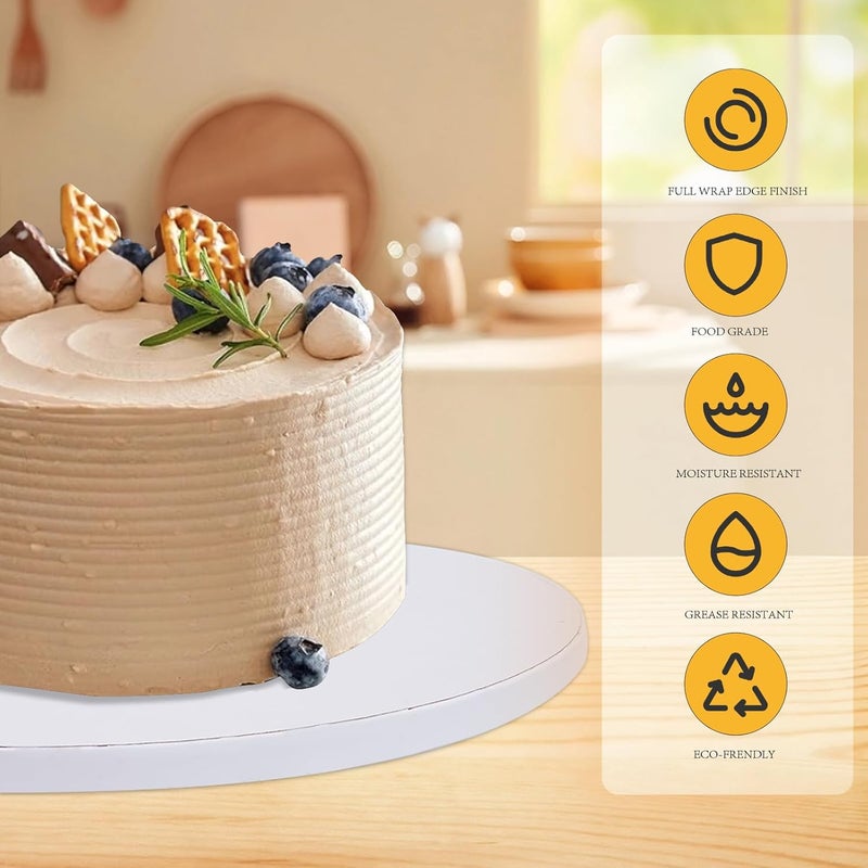 Oungg 14 Pack 12 Inch Cake Drum, Cake Boards 12 Inch Round, 1/2" Thick Cardboard Cake drums with Food Grade, White and Modern Style for Bases Para Pasteles. - Image 4