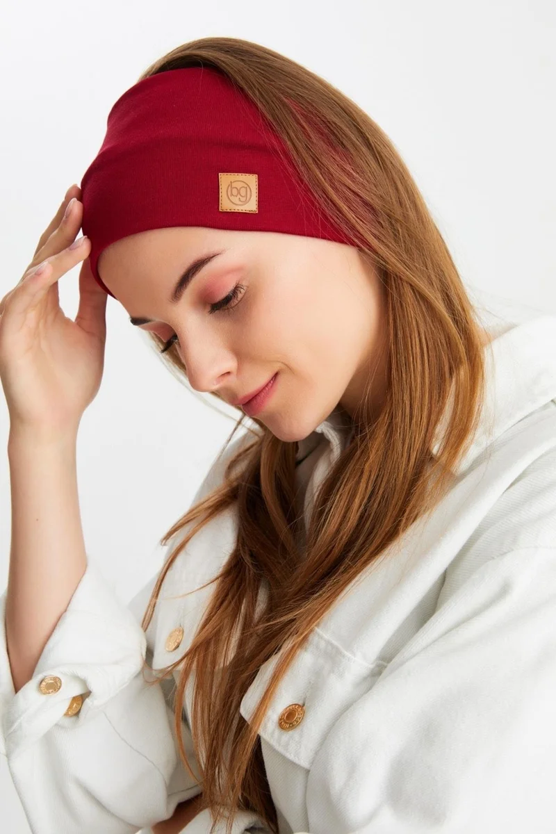 Butikgiz Claret Red Women's Cotton Thermal, Non-Slip, Antiperspirant, Ultra Light, Sports Hair Band Bandana Buff