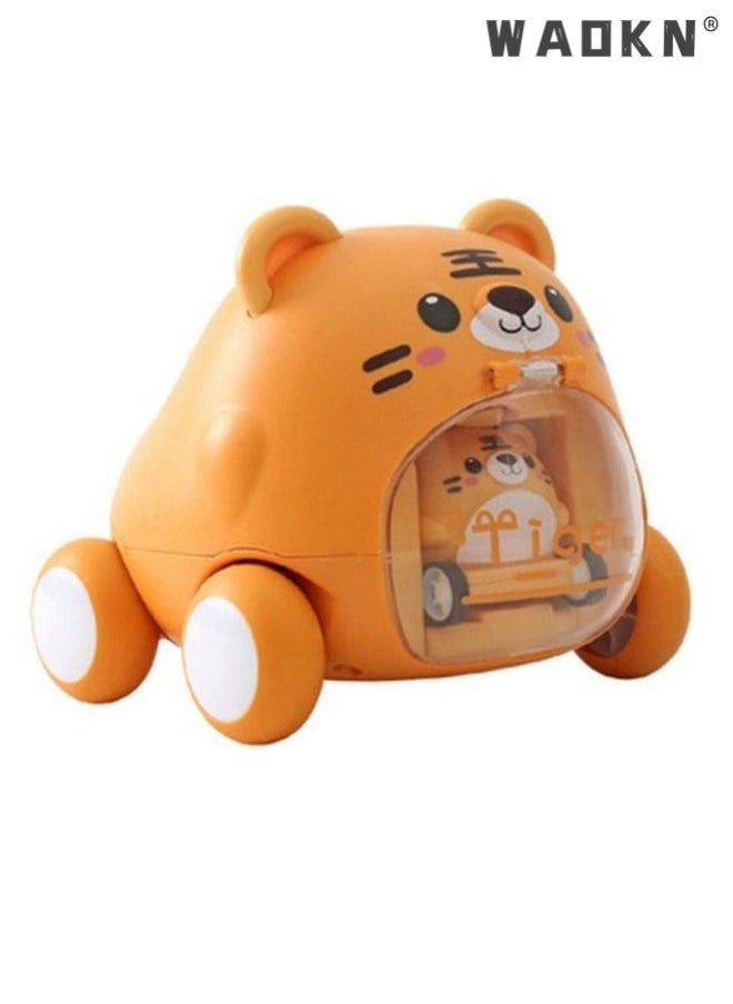 WAOKN Push and Go Mini Animal Cartoon Car Toy Baby Car Toys Push and Go Mini Animals Cartoon Cars Toy, Educational Preschool Learning Color Vehicle Playset for baby  - Image 4