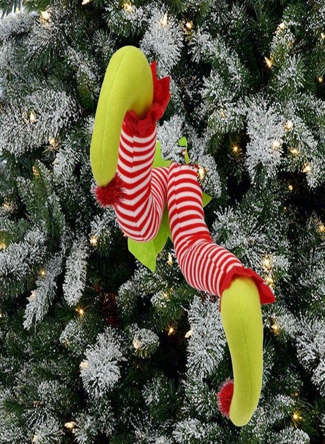 HEITIGN Christmas elf Legs 26 * 15 * 10 Christmas Elf Stuffed Legs Stuck Tree Topper Decorations Xmas Holiday Party Ornament Indoor Outdoor Decor - Image 3