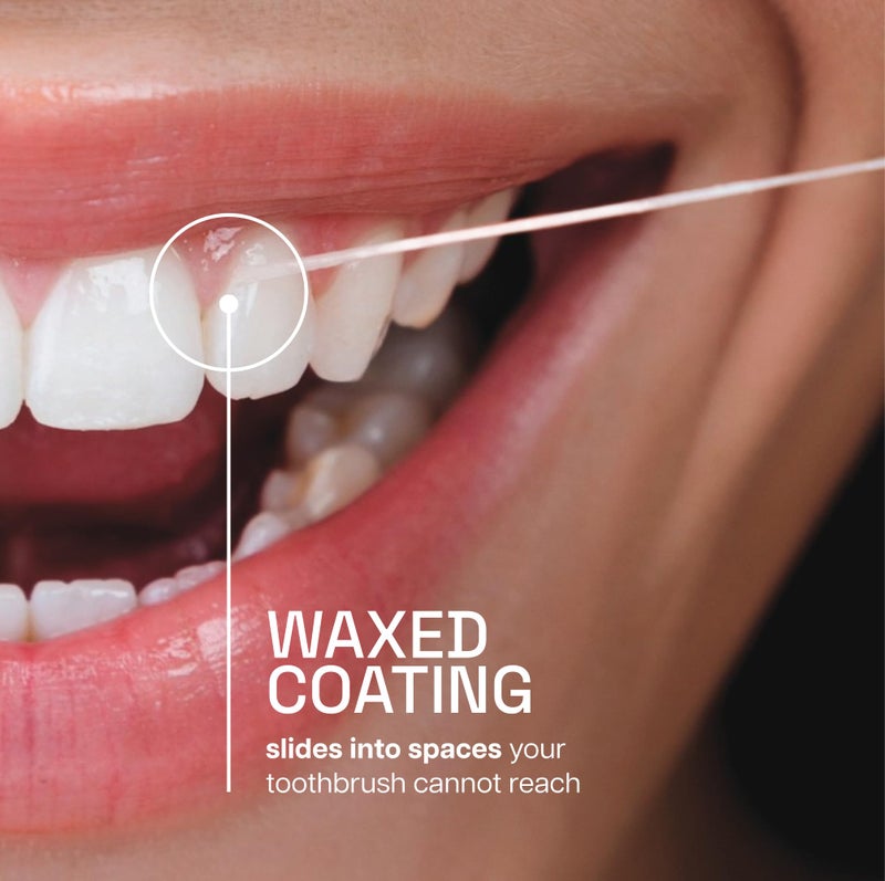 REACH REACH Waxed Dental Floss, Mint, Plaque Remover for Teeth, Shred Resistant, Floss Slides Smoothly, Easy to Use, Waxed, Deep Cleaning Teeth, Oral Care, PFAS Free, for Adults & Kids, 6 Pack, 55 yd - Image 3