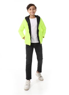 Andora Funky Neon Green Hooded Bomber Jacket  - Image 4