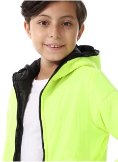 Andora Funky Neon Green Hooded Bomber Jacket  - Image 3